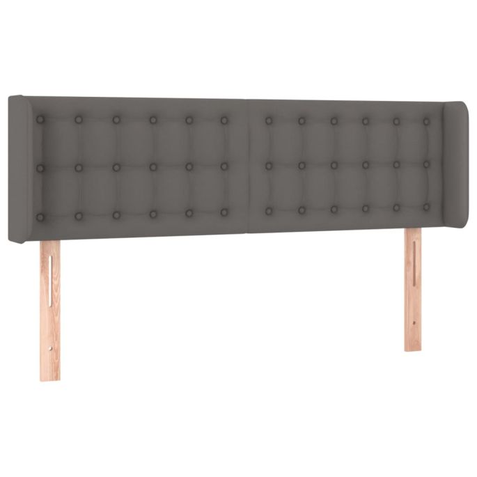 Hoofdbord met randen 147x16x78/88 cm kunstleer grijs