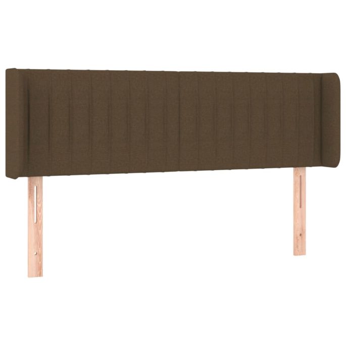 Hoofdbord met randen 147x16x78/88 cm stof donkerbruin