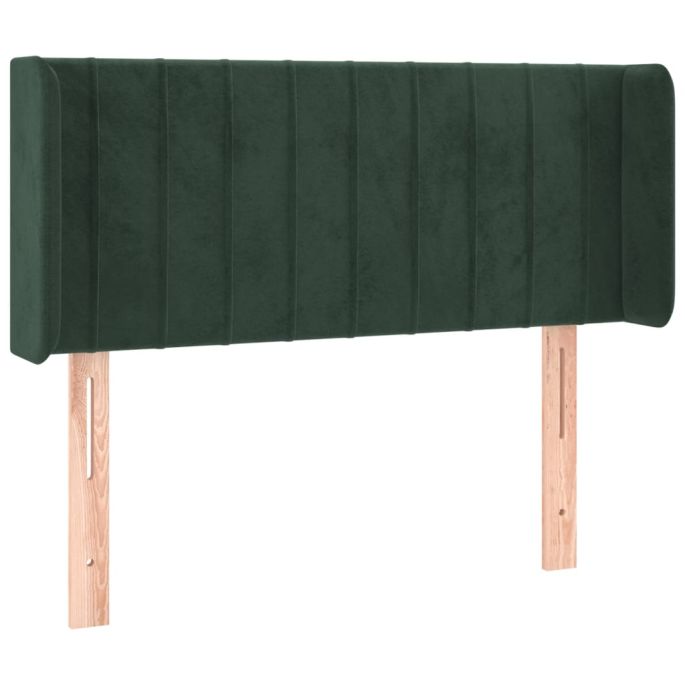 Hoofdbord met randen 93x16x78/88 cm fluweel donkergroen