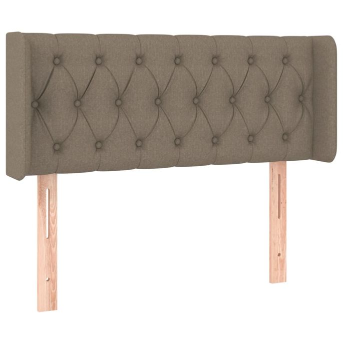 Hoofdbord met randen 103x16x78/88 cm stof taupe
