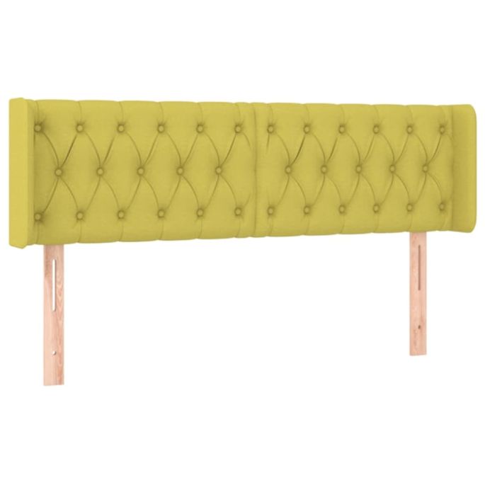 Hoofdbord met randen 147x16x78/88 cm stof groen
