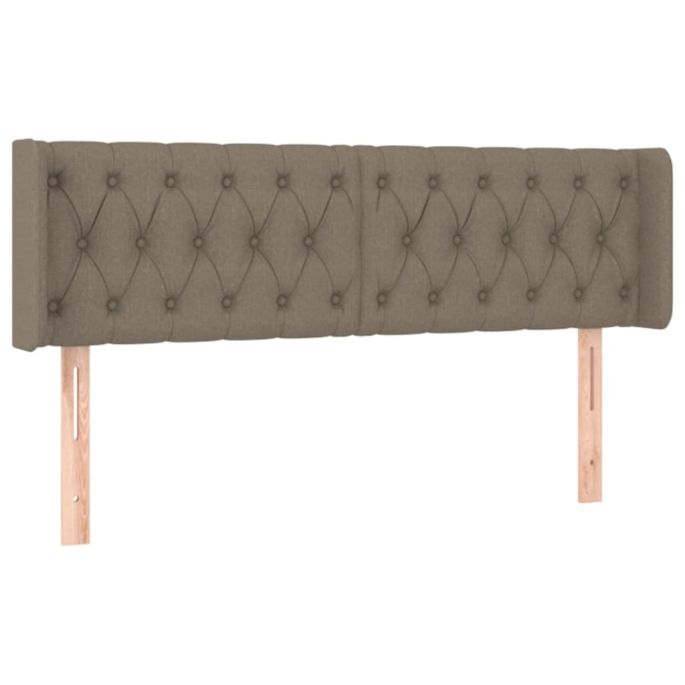 Hoofdbord met randen 163x16x78/88 cm stof taupe
