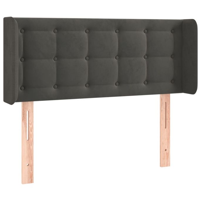 Hoofdbord met randen 83x16x78/88 cm fluweel donkergrijs