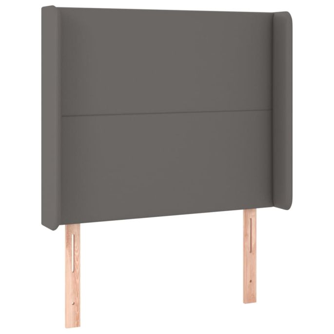 Hoofdbord met randen 83x16x118/128 cm kunstleer grijs