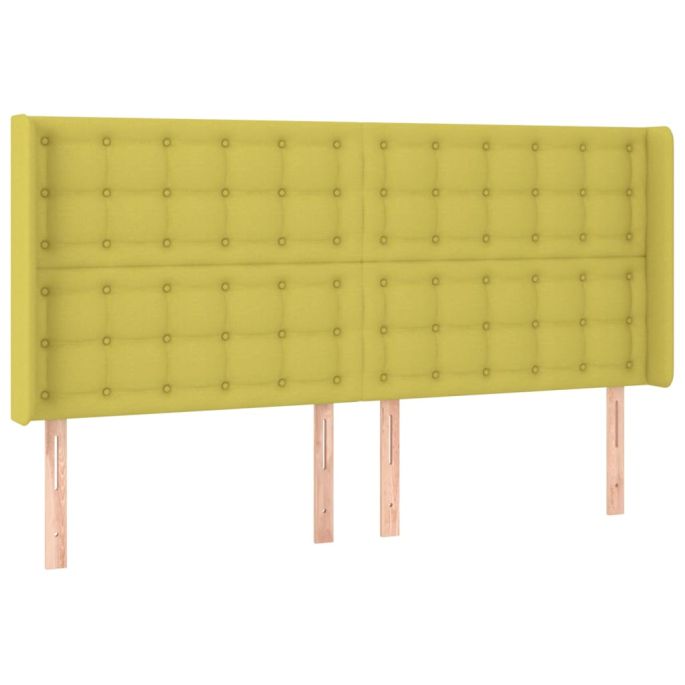 Hoofdbord met randen 163x16x118/128 cm stof groen