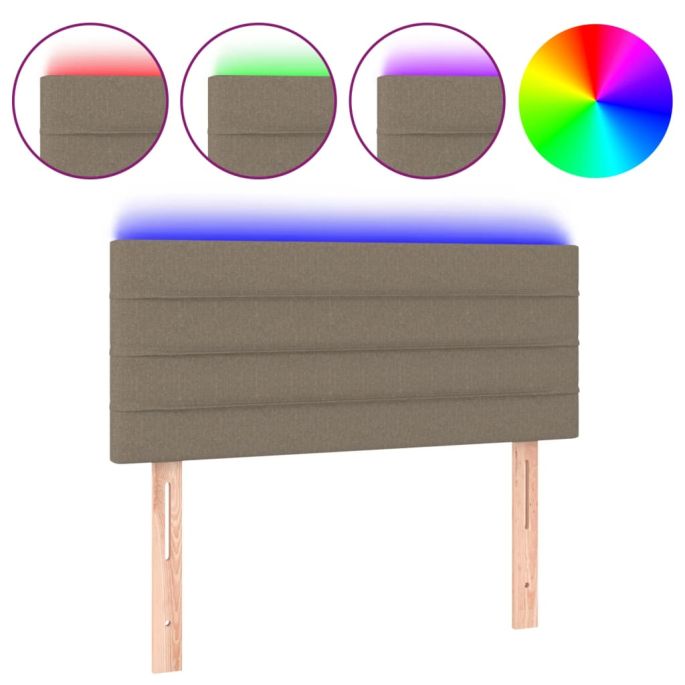 Hoofdbord LED 90x5x78/88 cm stof taupe
