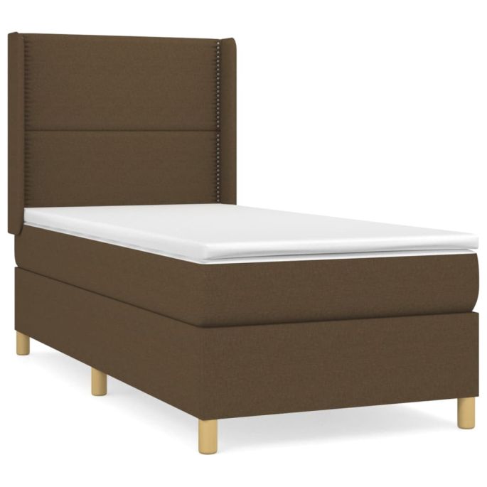 Boxspring met matras stof donkerbruin 80x200 cm