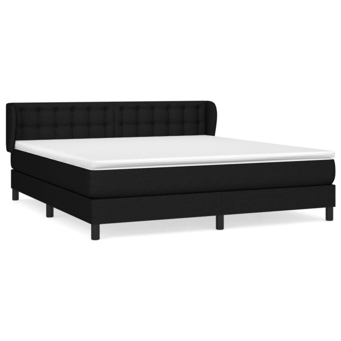 Boxspring met matras stof zwart 180x200 cm