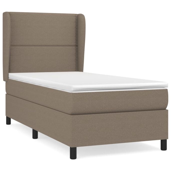 Boxspring met matras stof taupe 90x190 cm