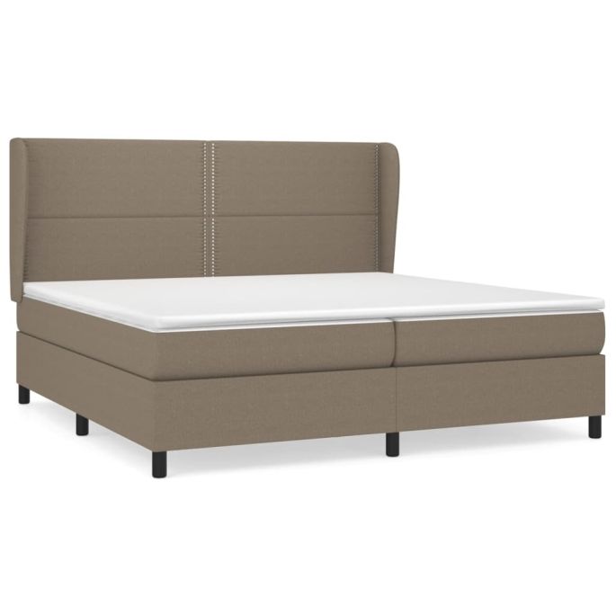 Boxspring met matras stof taupe 200x200 cm