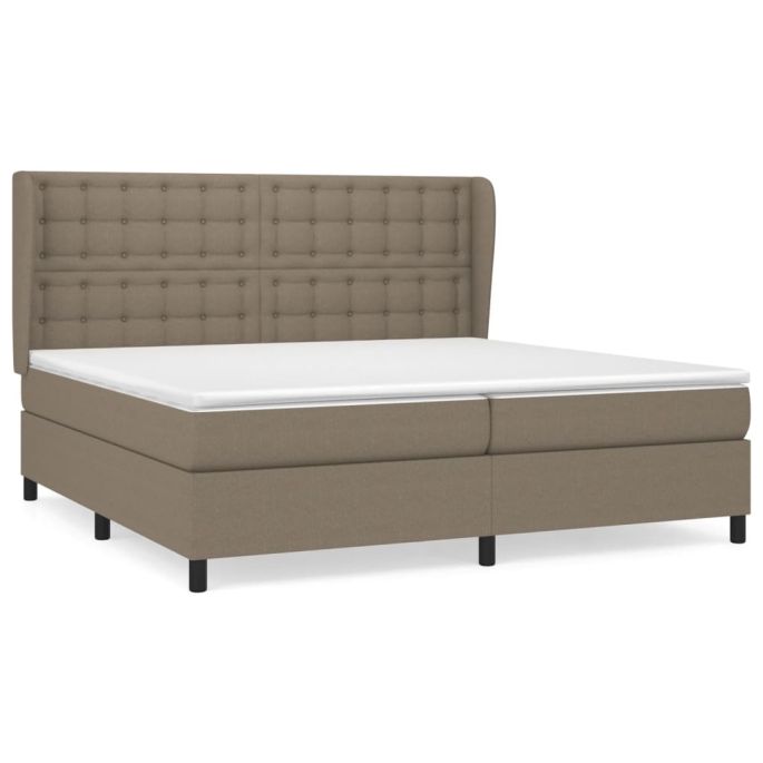 Boxspring met matras stof taupe 200x200 cm