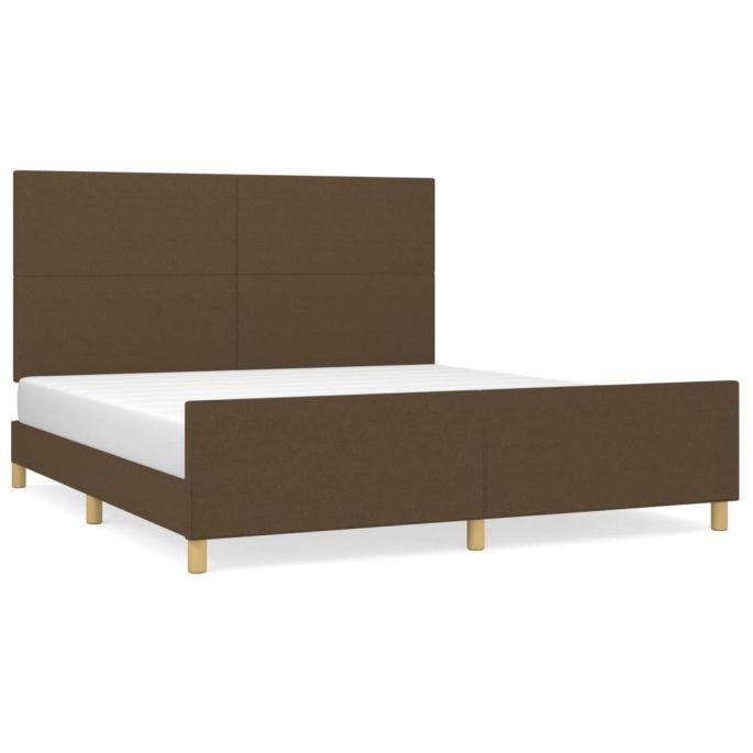 Bedframe met hoofdeinde stof donkerbruin 160x200 cm