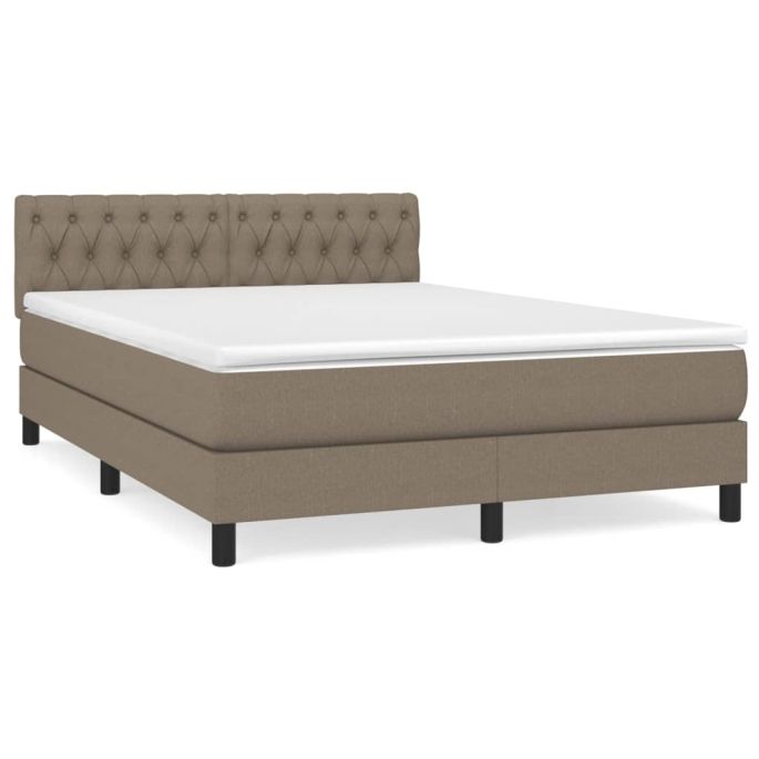 Boxspring met matras stof taupe 140x190 cm