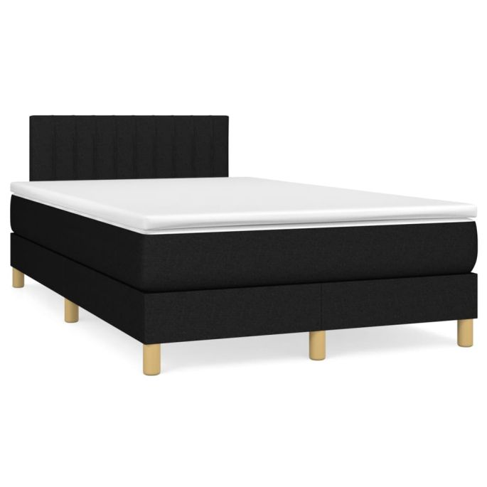 Boxspring met matras stof zwart 120x200 cm