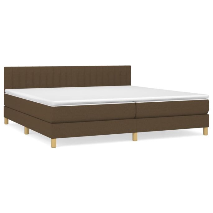 Boxspring met matras stof donkerbruin 200x200 cm