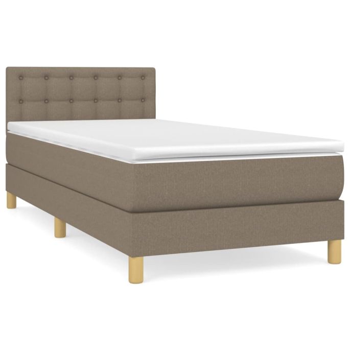 Boxspring met matras stof taupe 90x190 cm