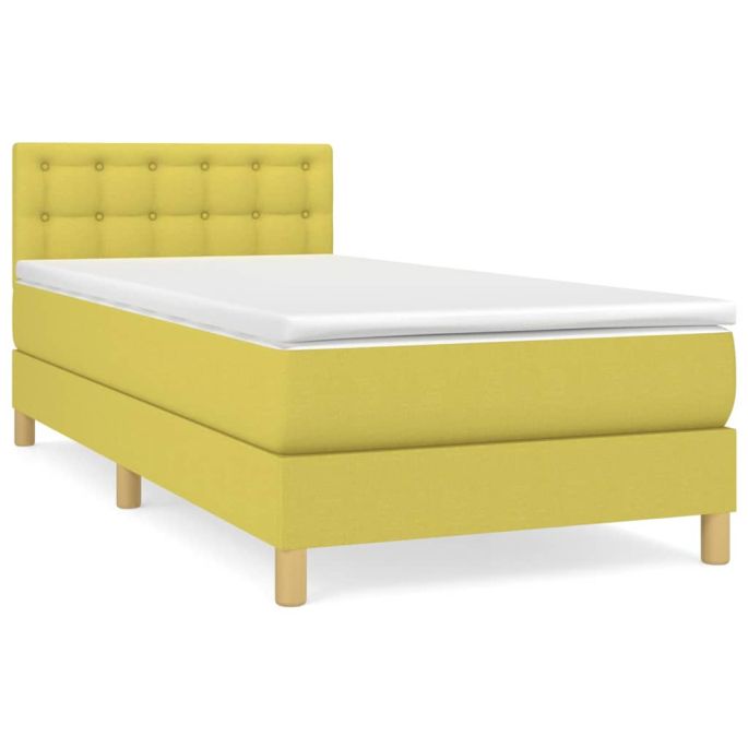 Boxspring met matras stof groen 100x200 cm