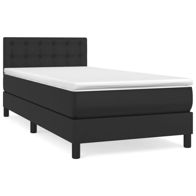 Boxspring met matras kunstleer zwart 80x200 cm