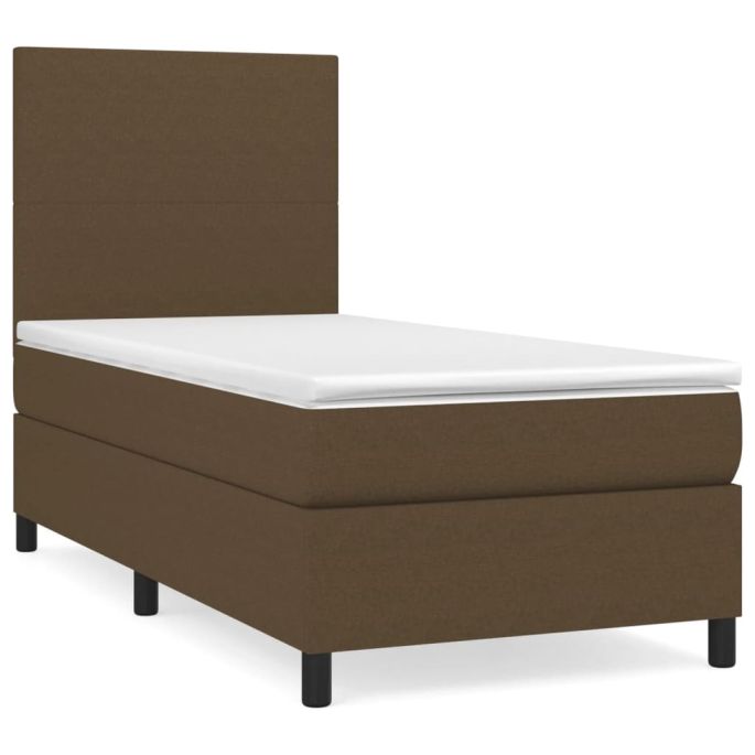 Boxspring met matras stof donkerbruin 80x200 cm