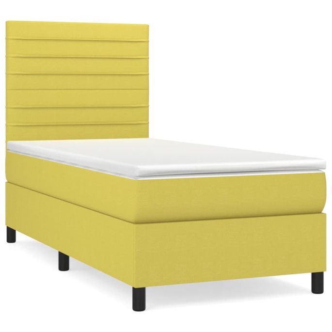 Boxspring met matras stof groen 80x200 cm