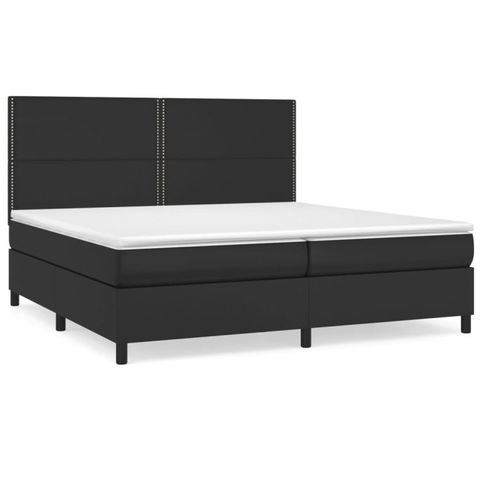 Boxspring met matras kunstleer zwart 200x200 cm