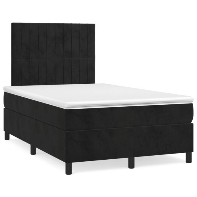 Boxspring met matras fluweel zwart 120x200 cm