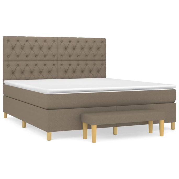 Boxspring met matras stof taupe 160x200 cm