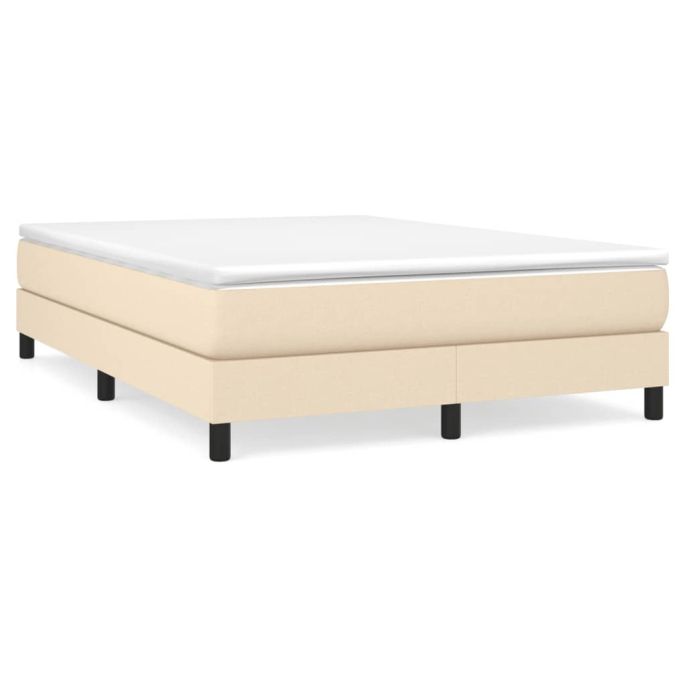 Boxspring met matras stof crèmekleurig 140x190 cm