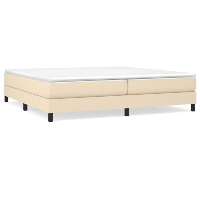 Boxspring met matras stof crèmekleurig 200x200 cm