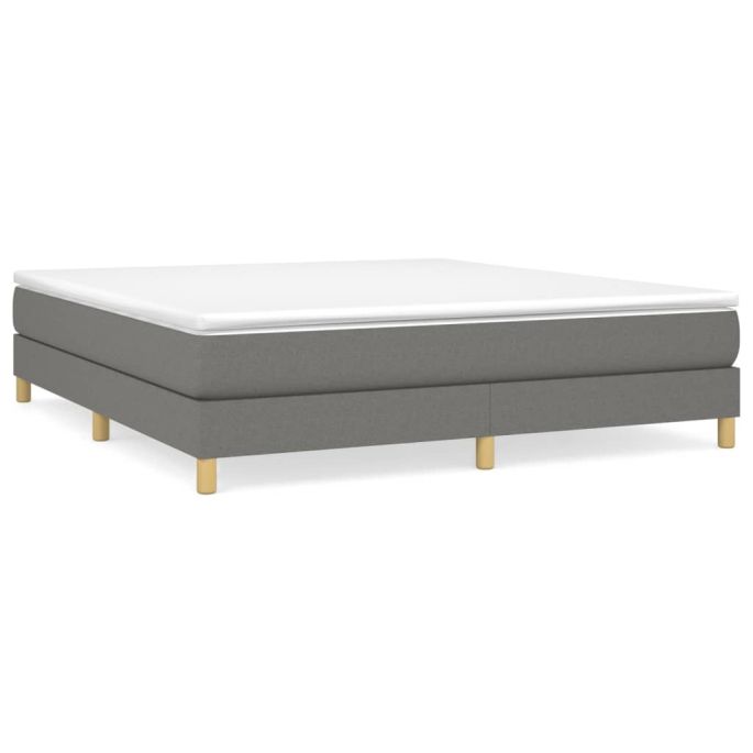 Boxspring met matras stof donkergrijs 180x200 cm