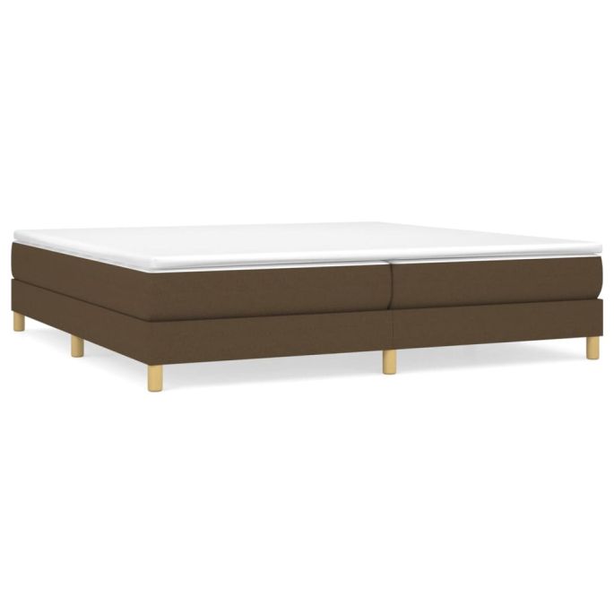 Boxspring met matras stof donkerbruin 200x200 cm