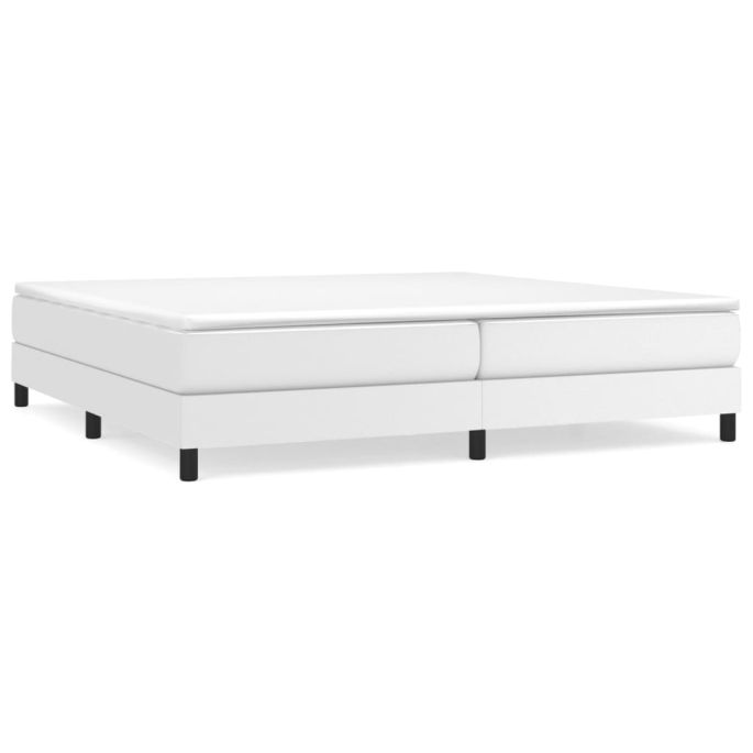 Boxspring met matras kunstleer wit 200x200 cm