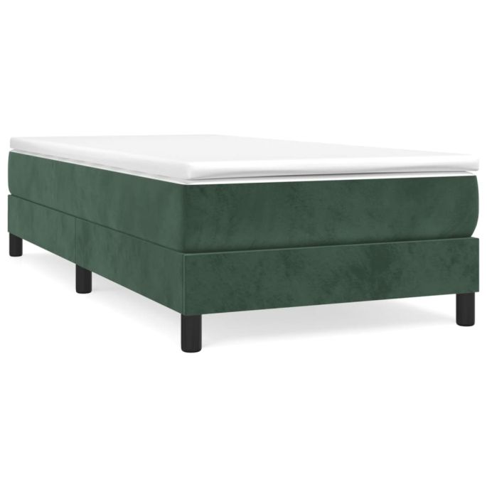 Boxspring met matras fluweel donkergroen 100x200 cm