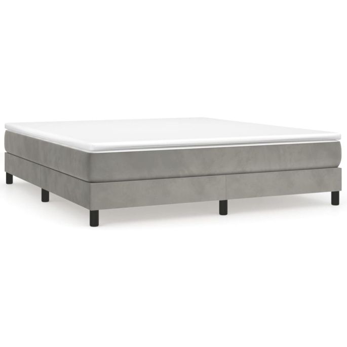Boxspring met matras fluweel lichtgrijs 160x200 cm