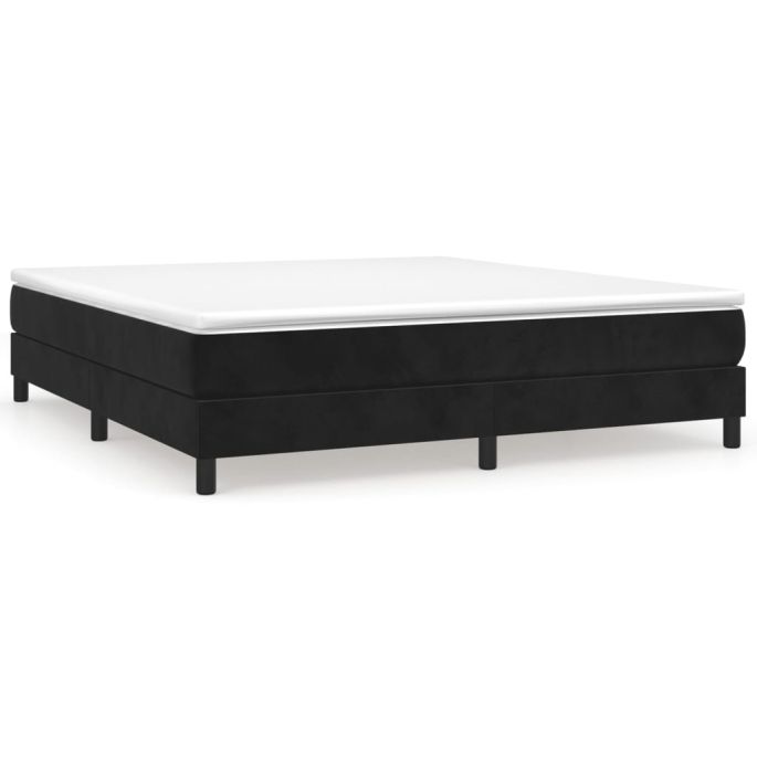 Boxspring met matras fluweel zwart 180x200 cm