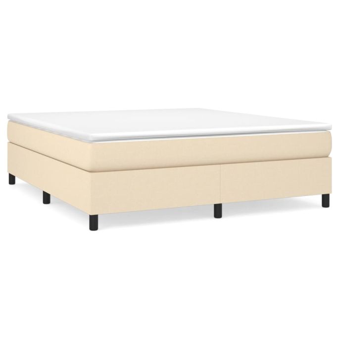 Boxspring met matras stof crèmekleurig 160x200 cm