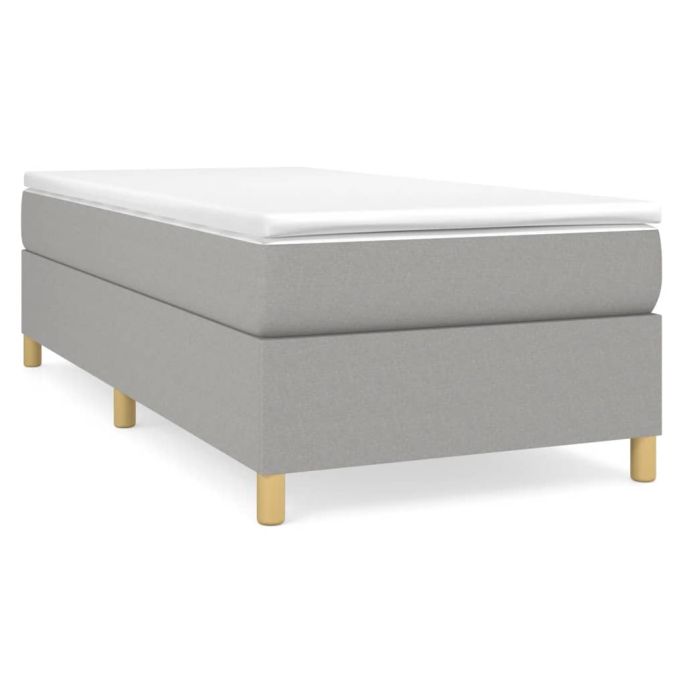 Boxspring met matras stof lichtgrijs 80x200 cm