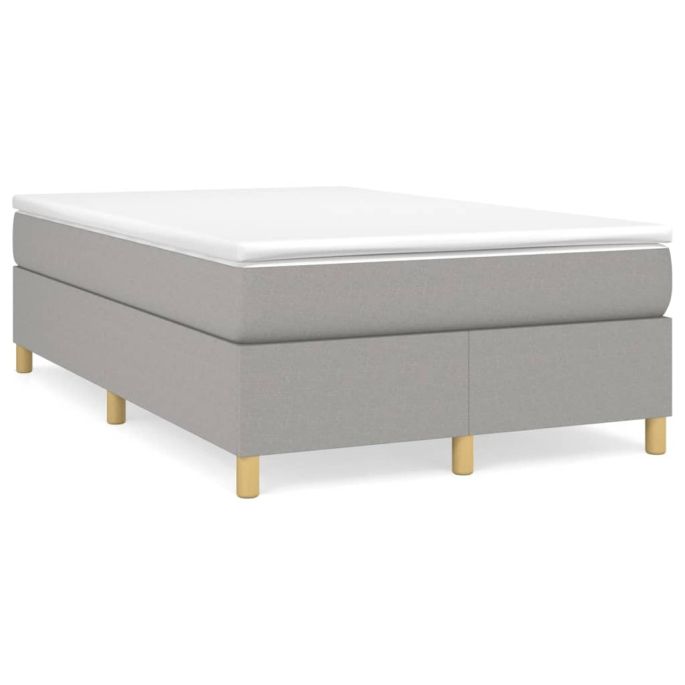 Boxspring met matras stof lichtgrijs 120x200 cm