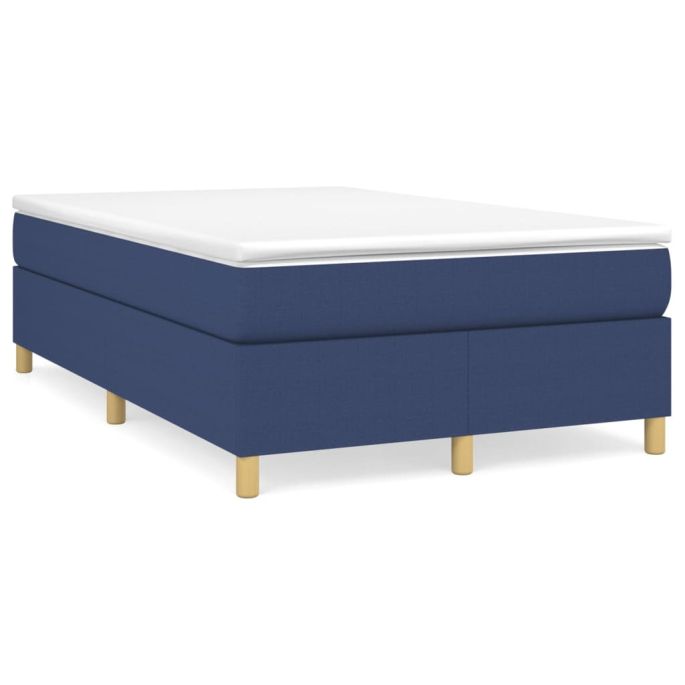 Boxspring met matras stof blauw 120x200 cm