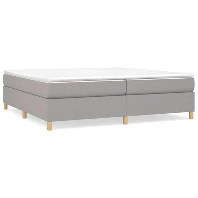 Boxspring met matras stof lichtgrijs 200x200 cm