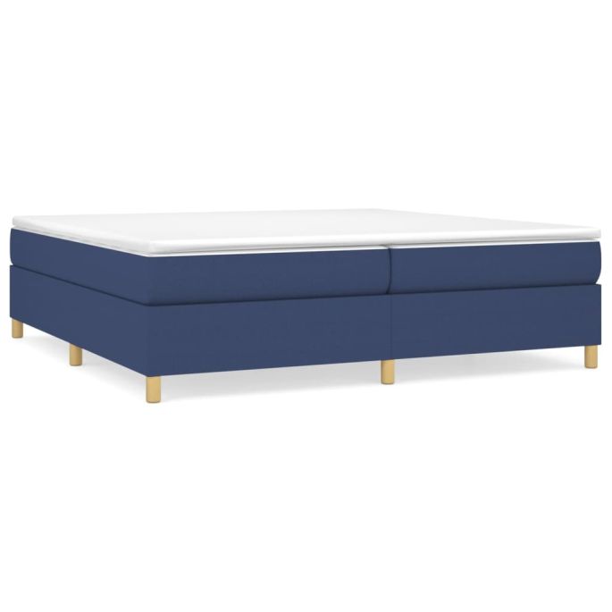 Boxspring met matras stof blauw 200x200 cm