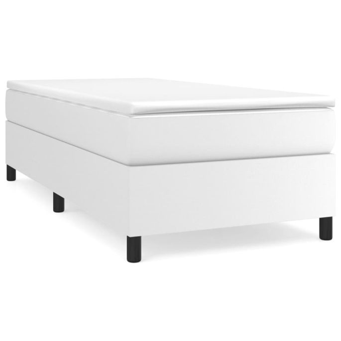Boxspring met matras kunstleer wit 80x200 cm