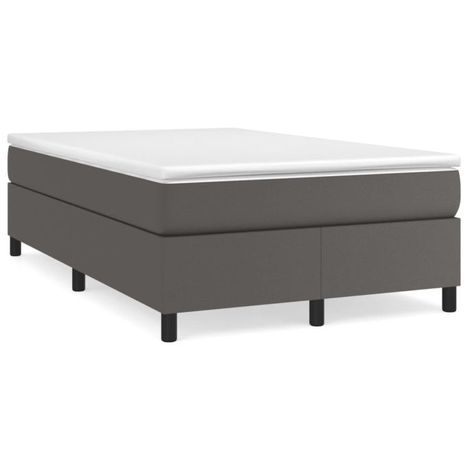Boxspring met matras kunstleer grijs 120x200 cm
