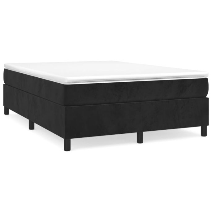 Boxspring met matras fluweel zwart 140x190 cm