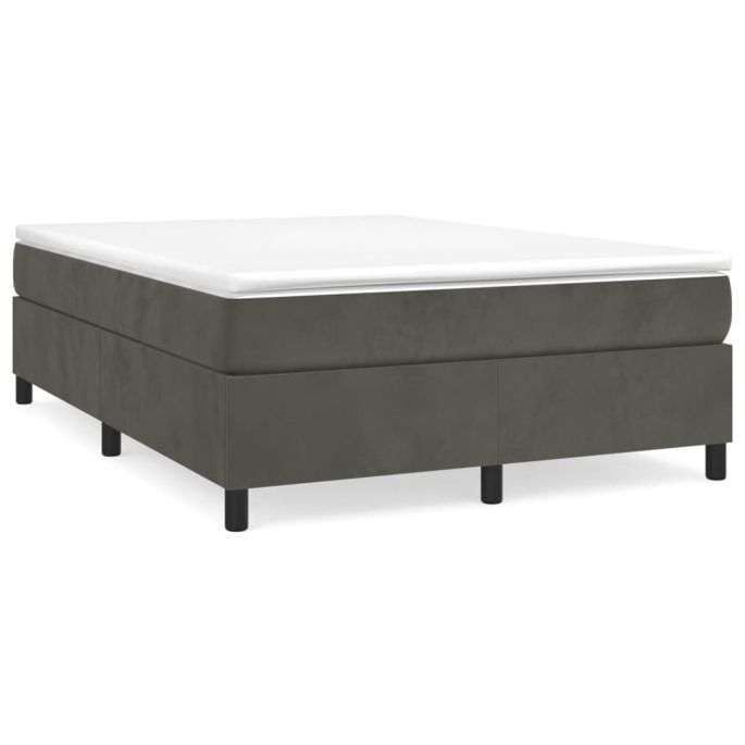 Boxspring met matras fluweel donkergrijs 140x200 cm