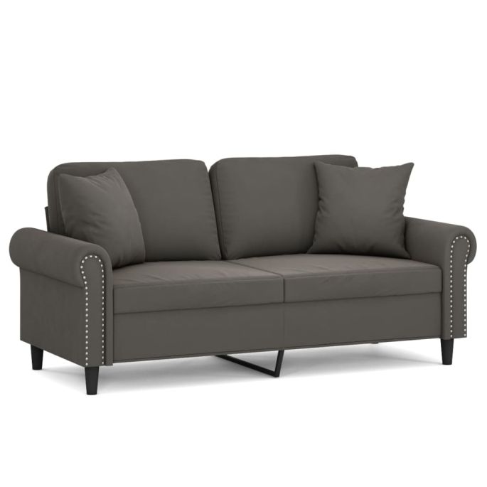 Tweezitsbank met kussens 140 cm fluweel donkergrijs